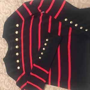 Navy with red stripes, Escada sweater
